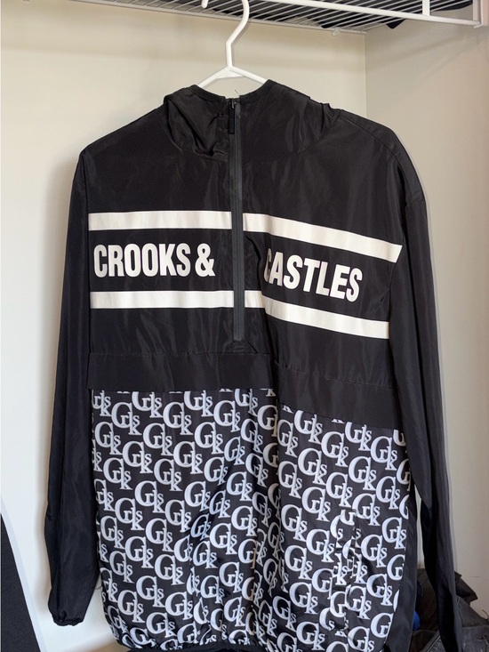 Crooks & Castles Other - Crooks & Castles Black & White Logo Pattern Windbreaker
